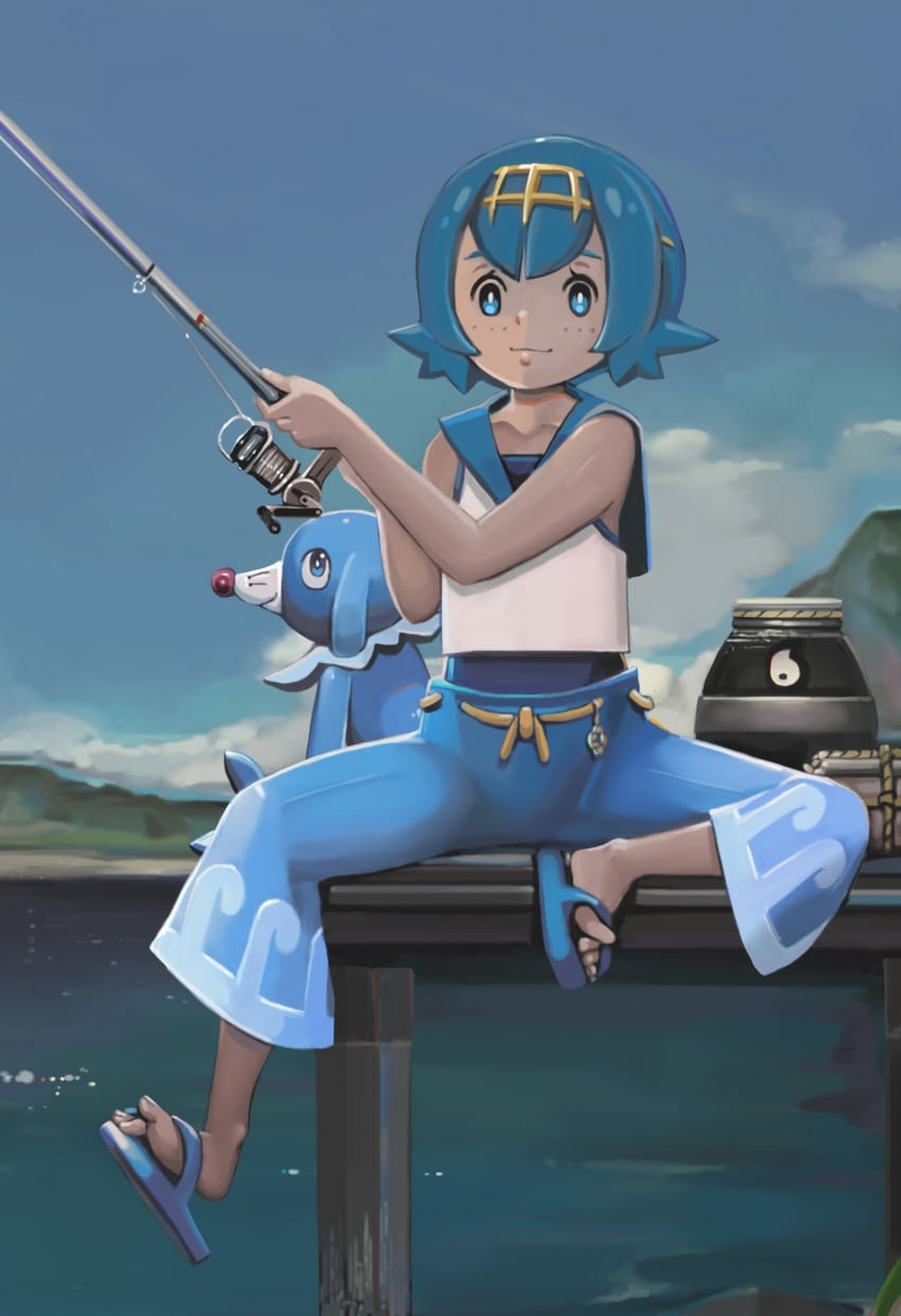 lana and popplio (pokemon and 1 more) drawn by alice_(aries)