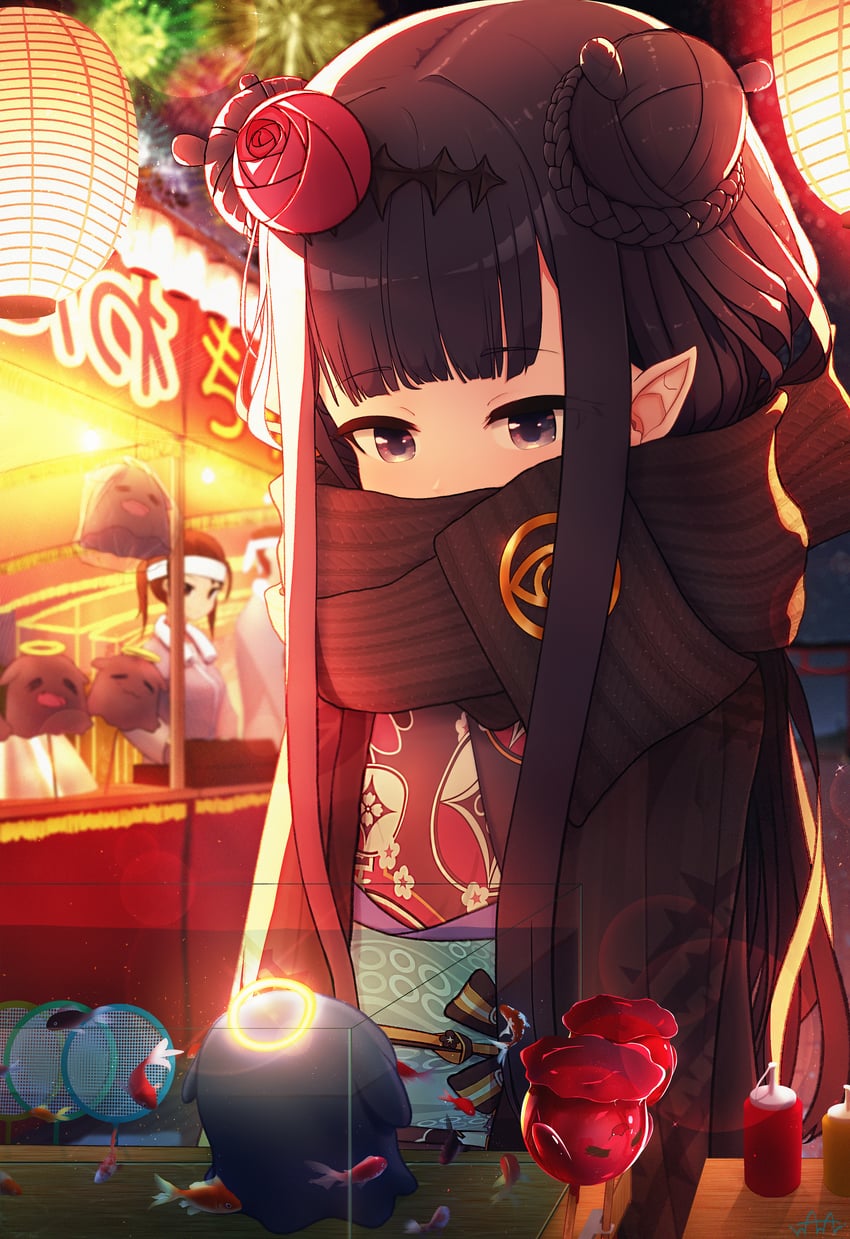 houshou marine, ninomae ina'nis, and takodachi (hololive and 1 more) drawn by ranai