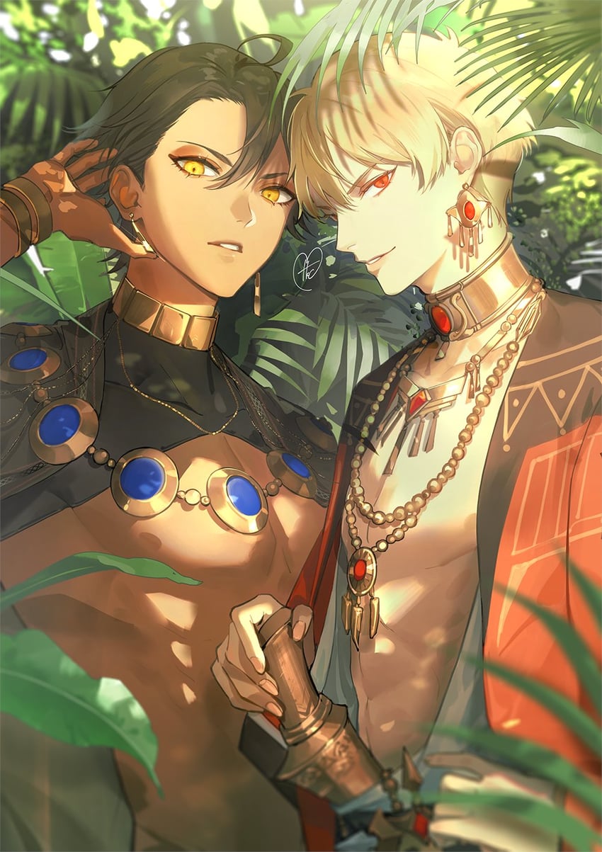 gilgamesh and ozymandias (fate and 3 more) drawn by takashi_(huzakenna)