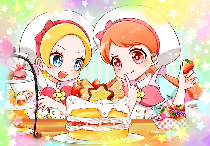 usami ichika and kirahoshi ciel (precure and 1 more) drawn by aihira_(aihira12)