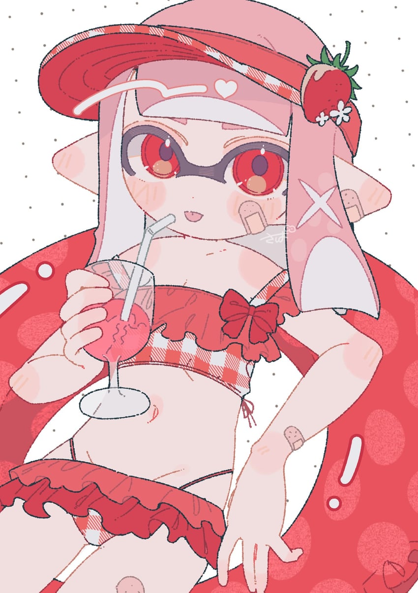 inkling player character and inkling girl (splatoon) drawn by sabata_saba