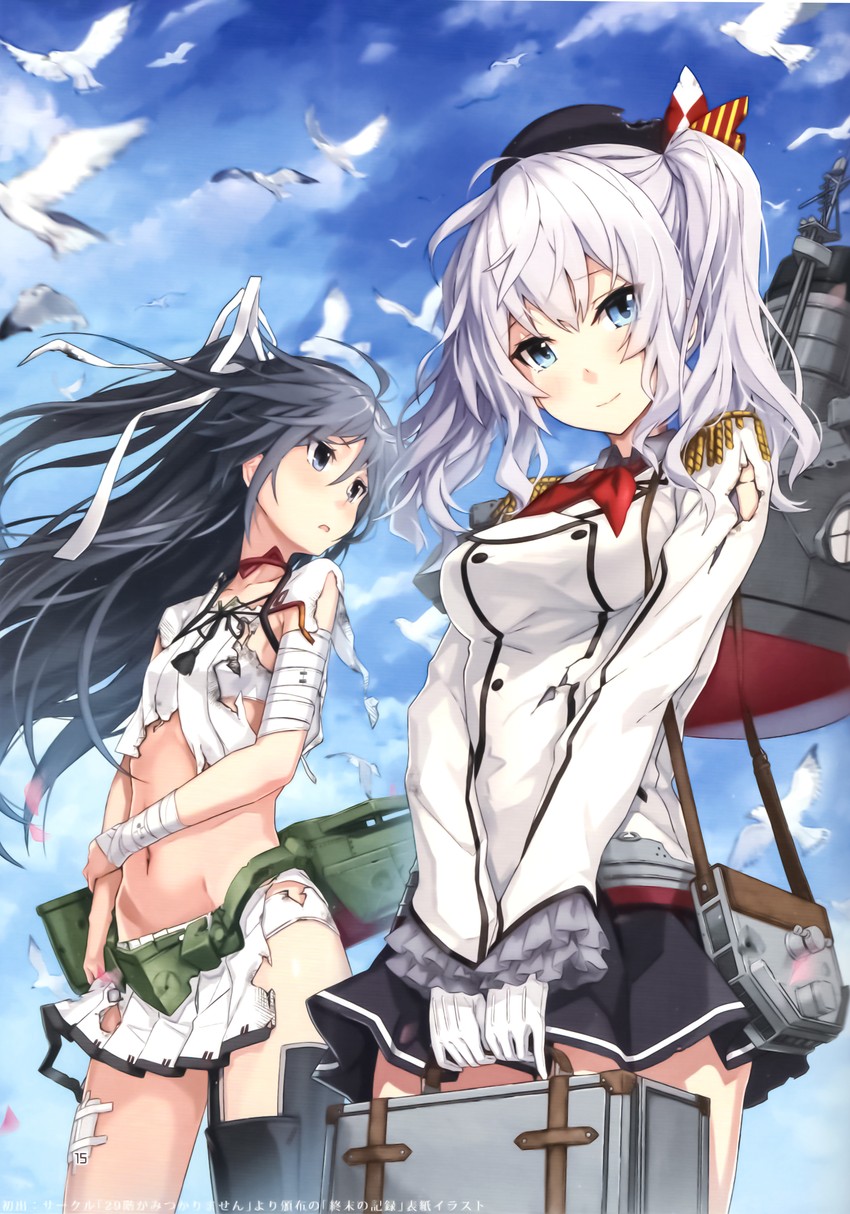 kashima and katsuragi (kantai collection) drawn by takanashi_kei_(hitsujikan)
