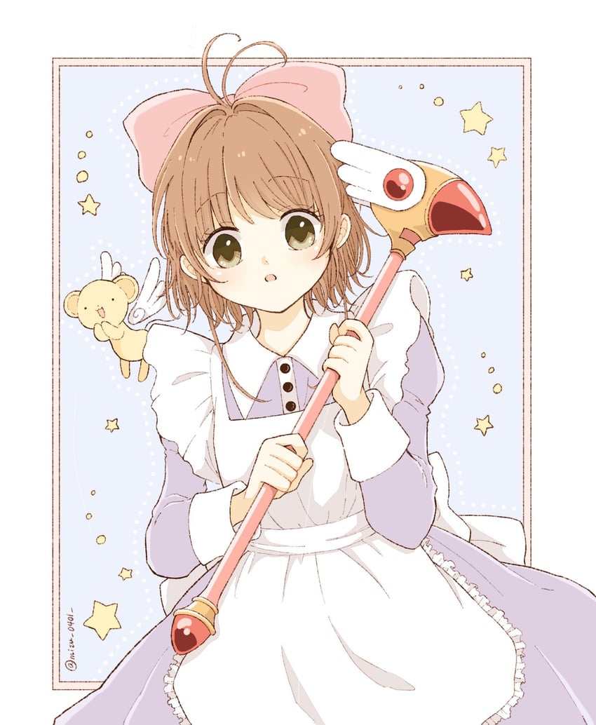 kinomoto sakura and kero (cardcaptor sakura) drawn by mizu_0401
