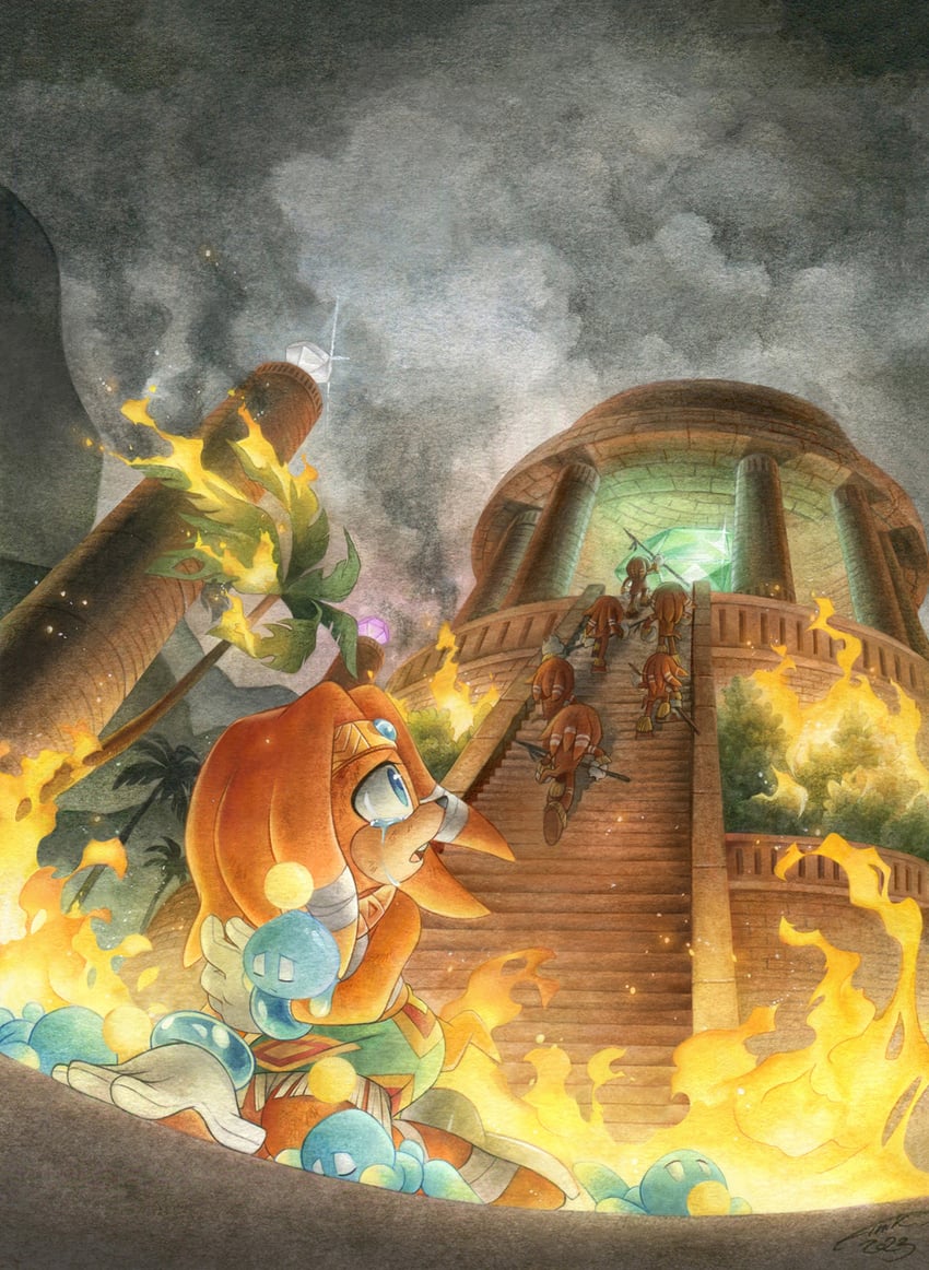neutral chao and tikal the echidna (sonic and 1 more) drawn by finik