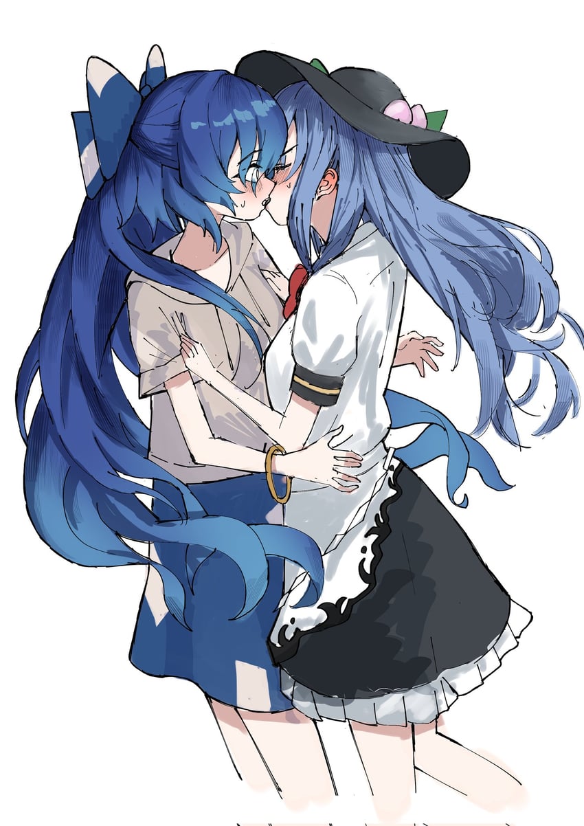 hinanawi tenshi and yorigami shion (touhou) drawn by kaminose_(user_veum4325)