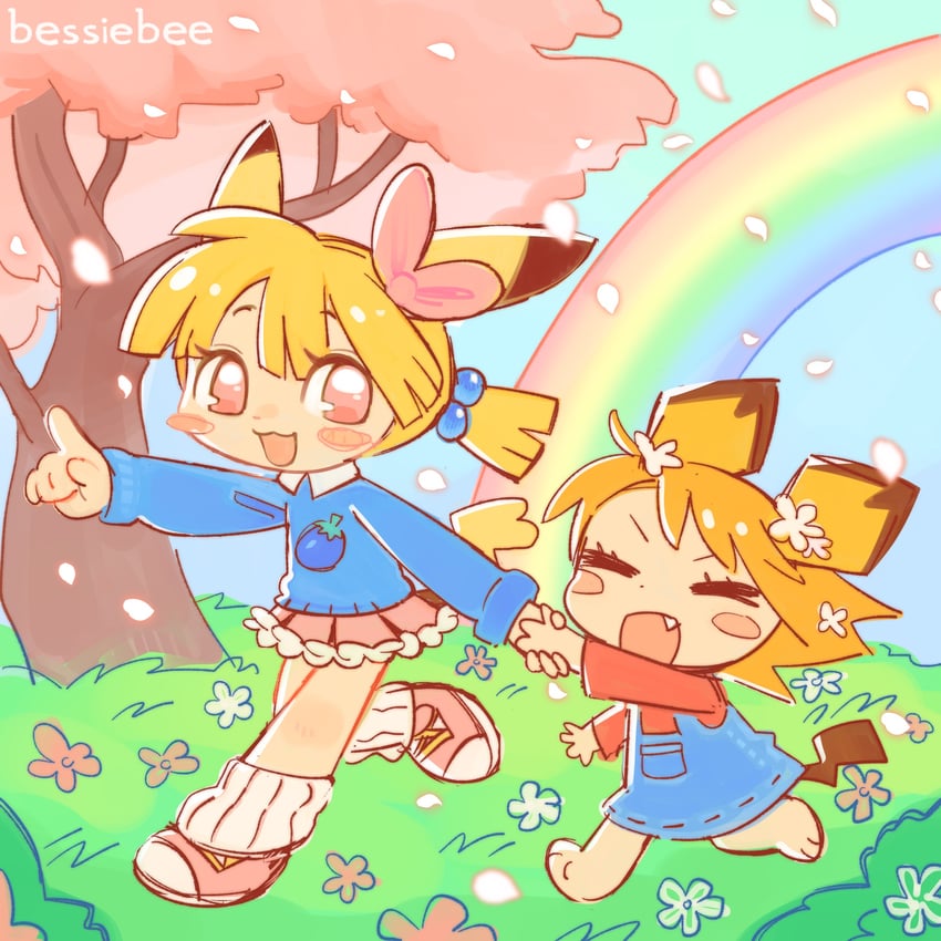 pikachu and pichu (original and 1 more) drawn by bessiebee