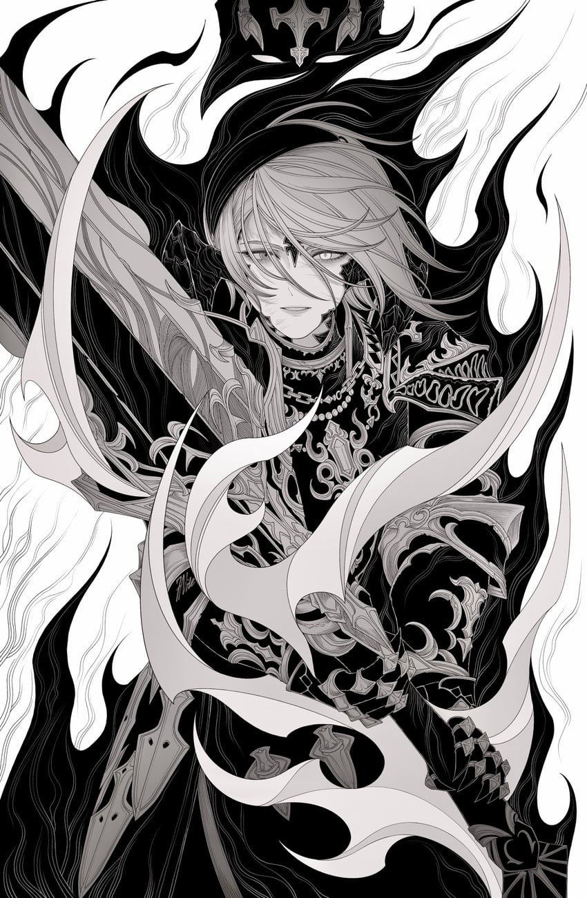 warrior of light, dark knight, and fray myste (final fantasy and 1 more) drawn by 7nite