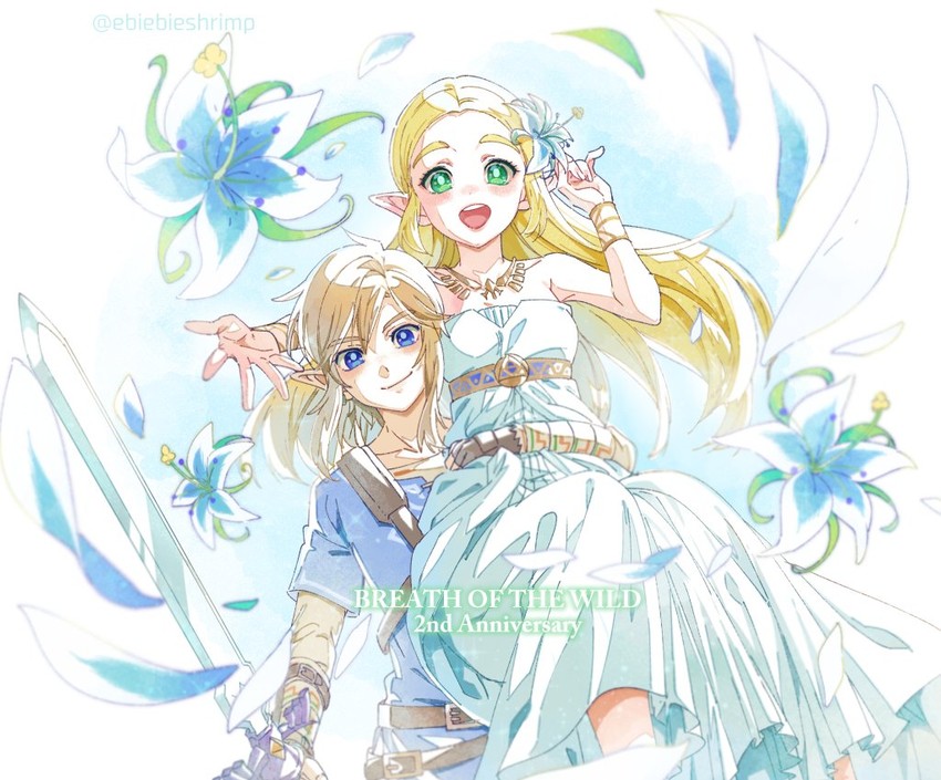 link and princess zelda (the legend of zelda and 1 more) drawn by shuri_(84k)