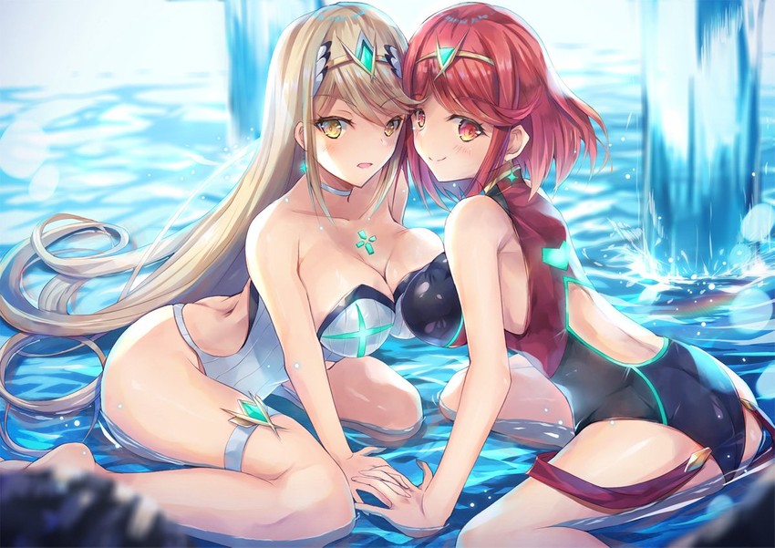 pyra and mythra (xenoblade chronicles and 1 more) drawn by inoue_takuya_(tactactak)