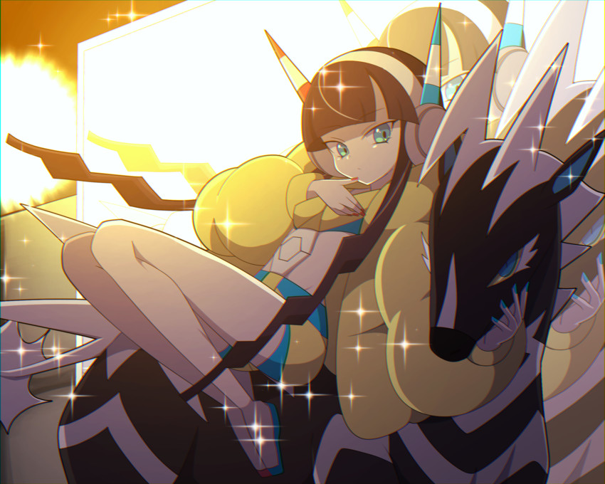 elesa and zebstrika (pokemon and 1 more) drawn by omikuji_(fortunemagnolia)