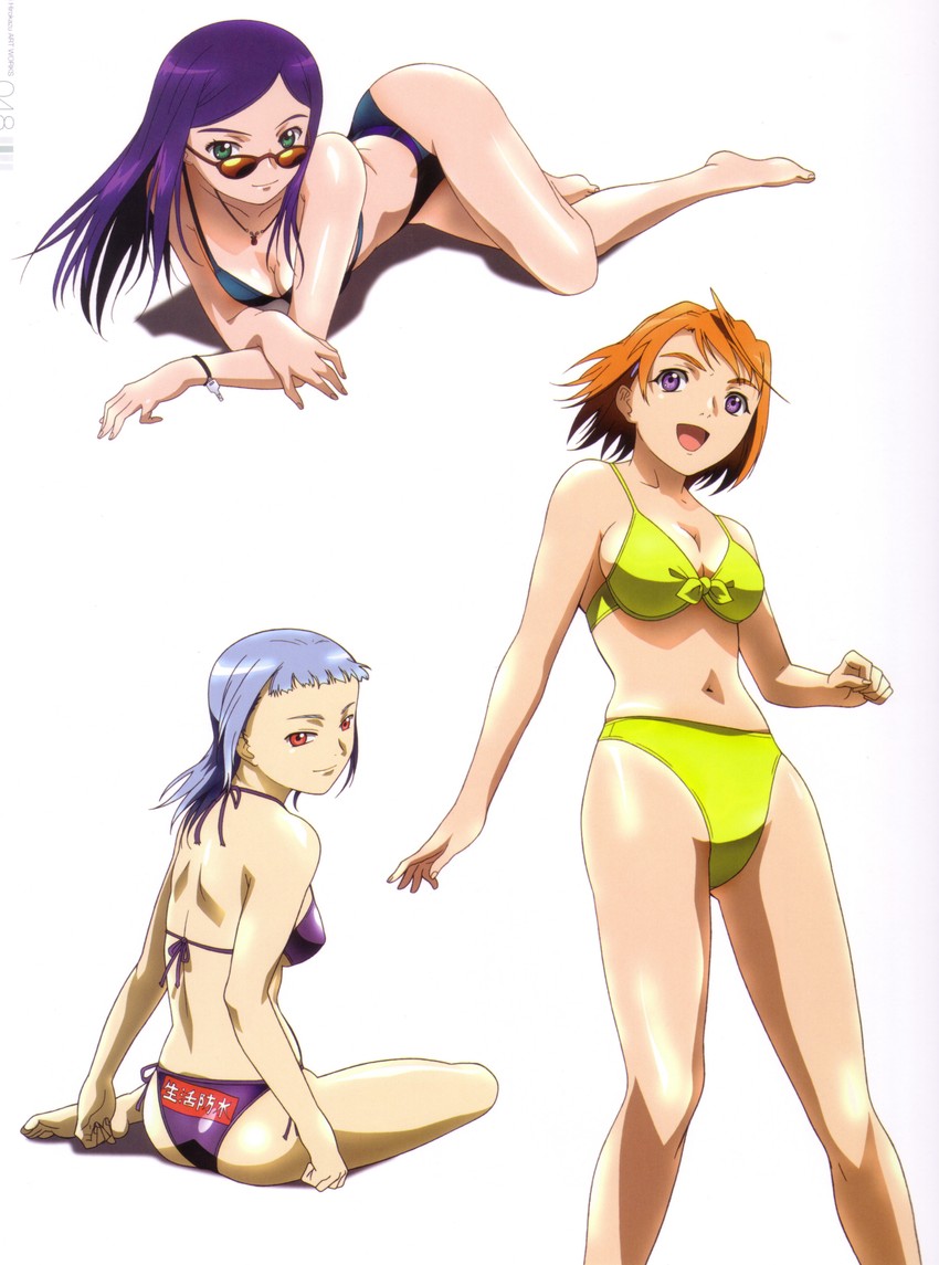 kuga natsuki, tokiha mai, and miyu greer (my-hime) drawn by hisayuki_hirokazu