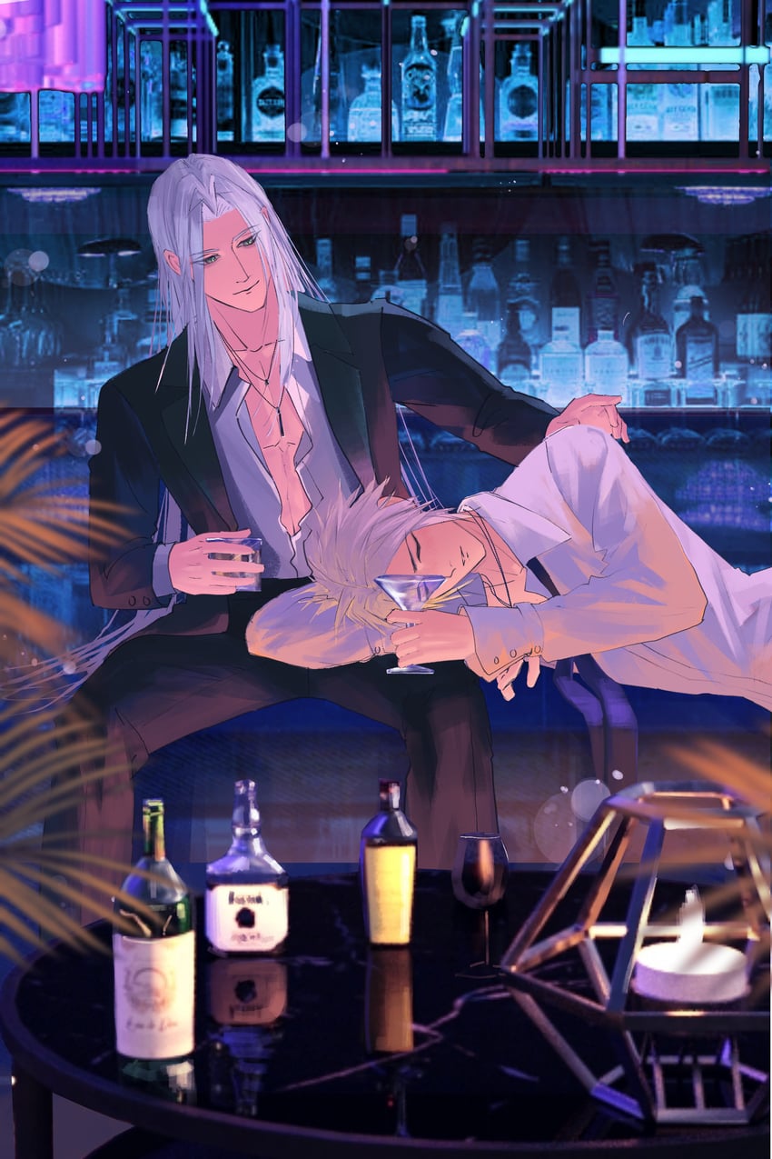 cloud strife and sephiroth (final fantasy and 2 more) drawn by sahara_de_s