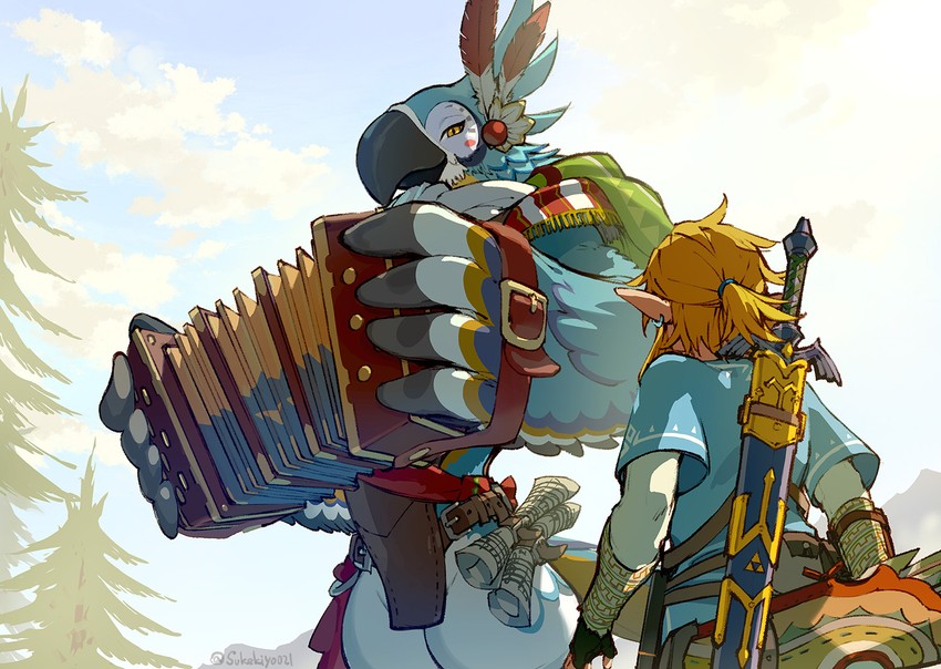 link and kass (the legend of zelda and 1 more) drawn by sukekiyo021