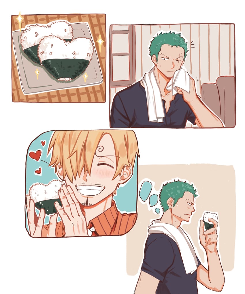 roronoa zoro and sanji (one piece) drawn by jennyandloiryan