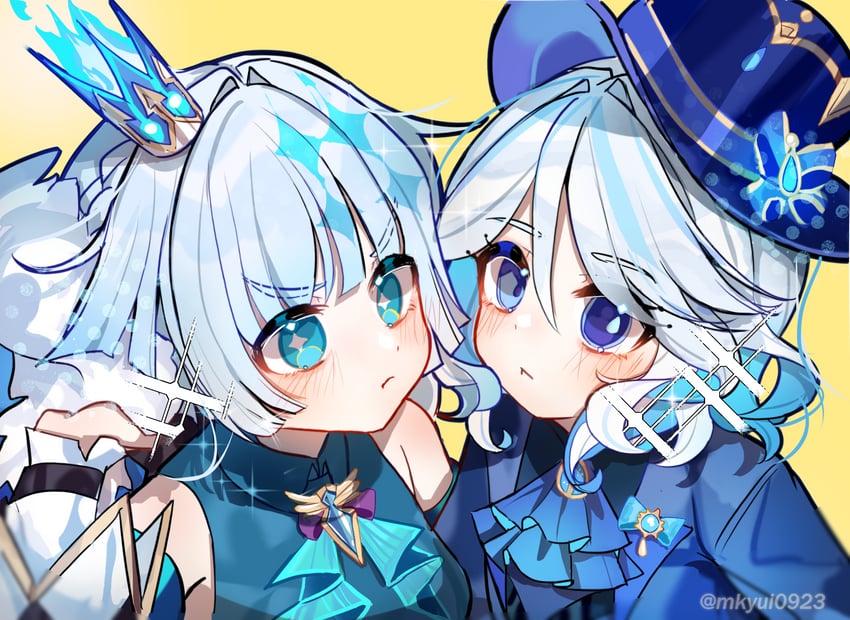furina and cerydra (genshin impact and 3 more) drawn by shitsu_(kurikaesi)
