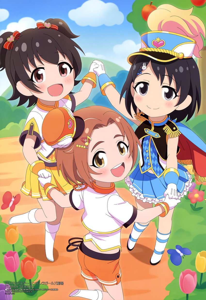 akagi miria, sasaki chie, and ryuzaki kaoru (idolmaster and 3 more) drawn by creative_house_pocket