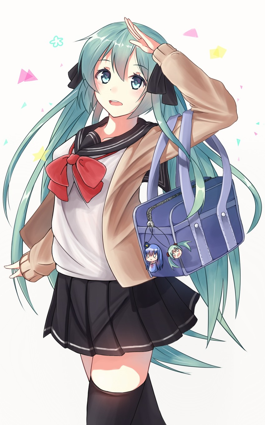 hatsune miku and quincy (vocaloid and 1 more) drawn by enuni