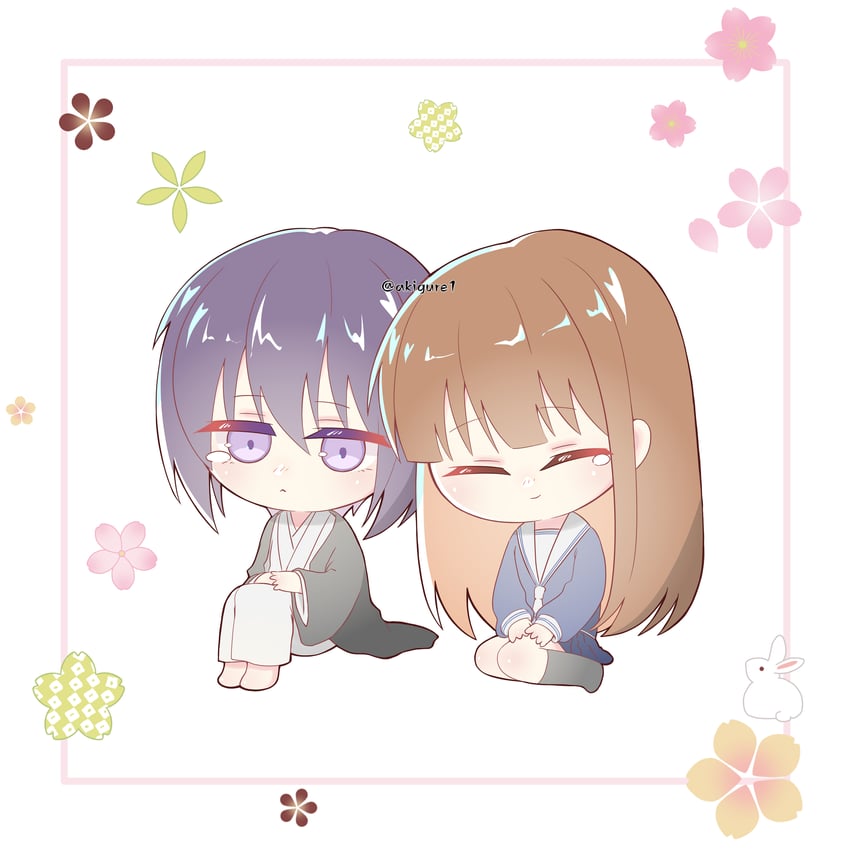 honda tohru and sohma akito (fruits basket) drawn by akigure1