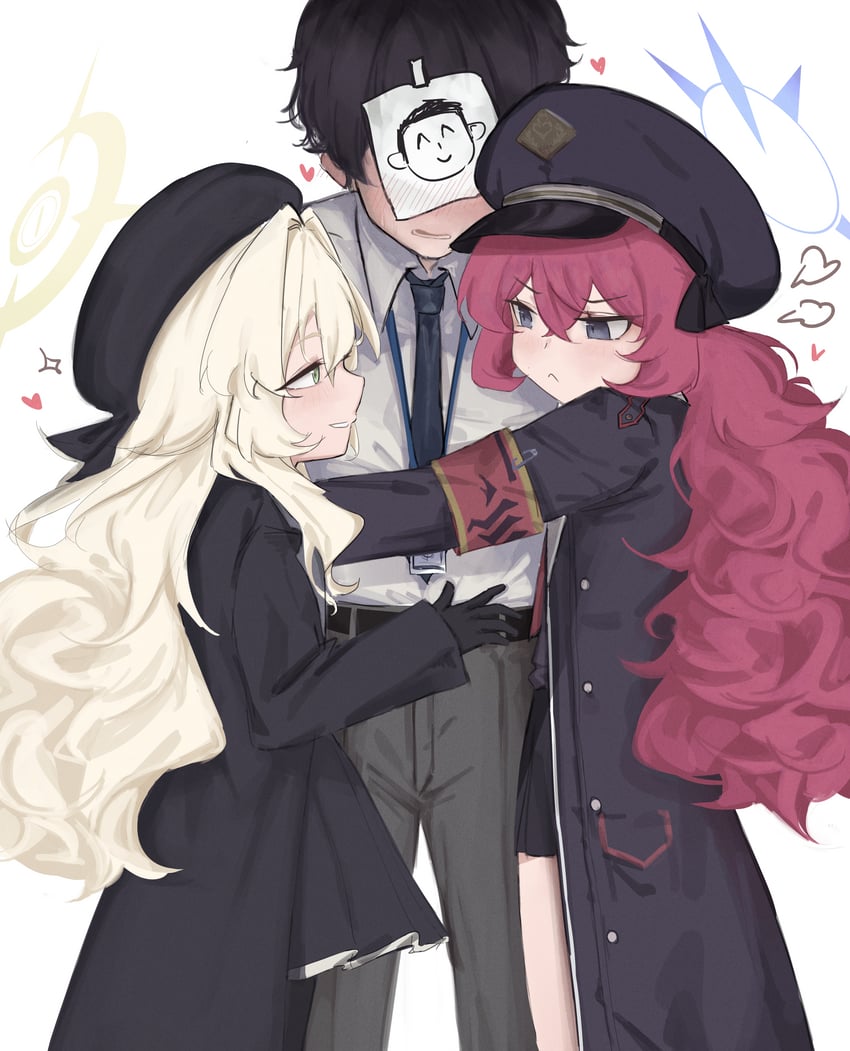 sensei, doodle sensei, iroha, and professor niyaniya (blue archive) drawn by ahiru_(ahahahahiru)