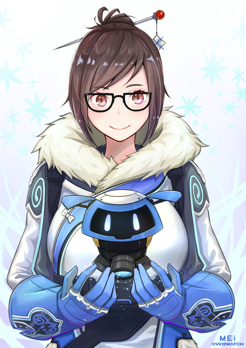 mei and snowball (overwatch and 1 more) drawn by hykyli