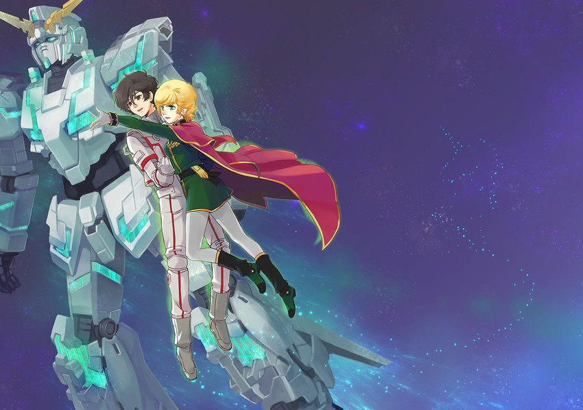 mineva lao zabi, unicorn gundam, banagher links, and audrey burne (gundam and 1 more) drawn by hisui_(paingumi)