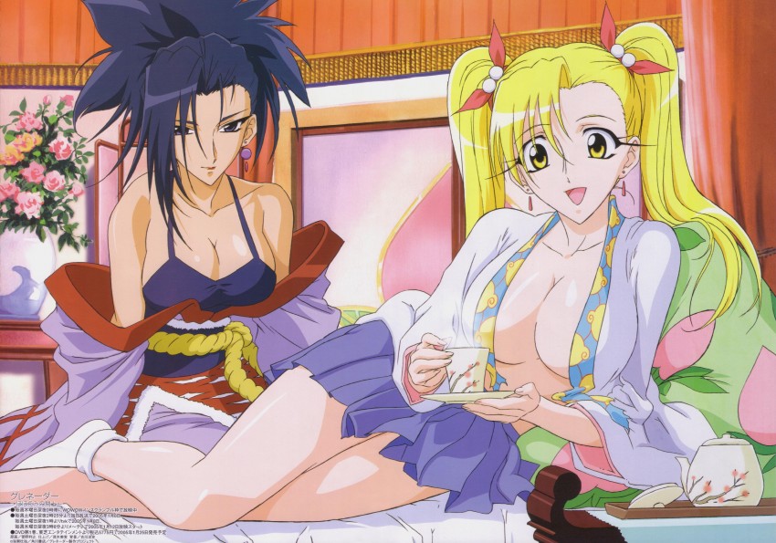 tendou rushuna and kurenai touka (megami magazine and 1 more) drawn by kanno_toshiyuki