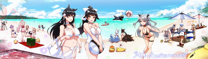 manjuu, atago, prinz eugen, ayanami, laffey, and 14 more (azur lane) drawn by kagiyama_(clave)