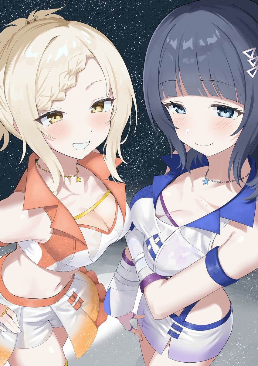 miyashita ai and asaka karin (love live! and 1 more) drawn by yuu_(shampoohatslime)