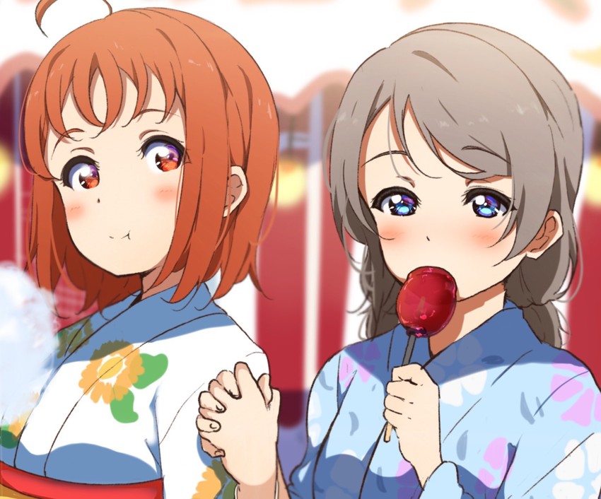 watanabe you and takami chika (love live! and 1 more) drawn by icehotmilktea