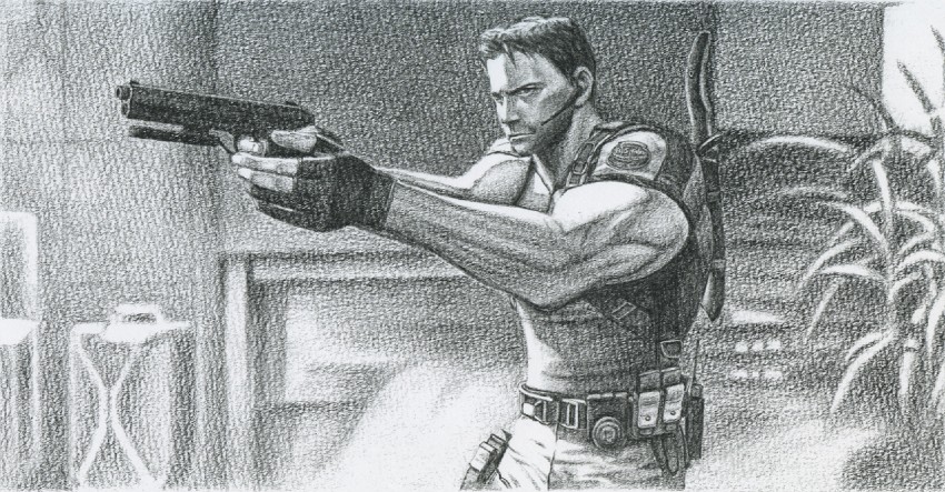 chris redfield (resident evil and 1 more) drawn by wescap1