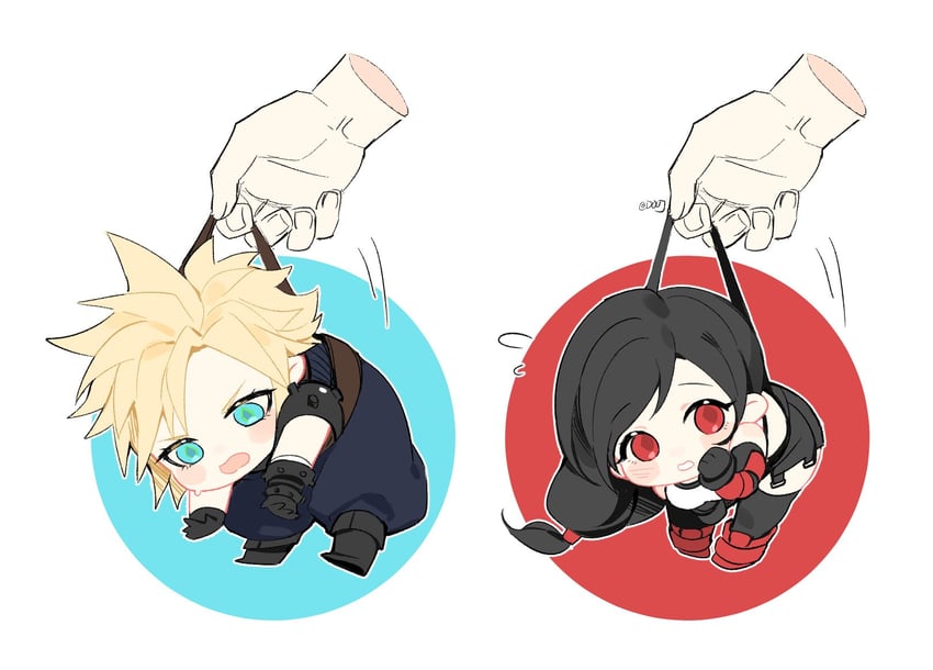 tifa lockhart and cloud strife (final fantasy and 2 more) drawn by duoj_ji
