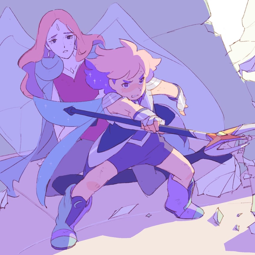 glimmer and queen angella (she-ra and the princesses of power) drawn by 55bata6rou