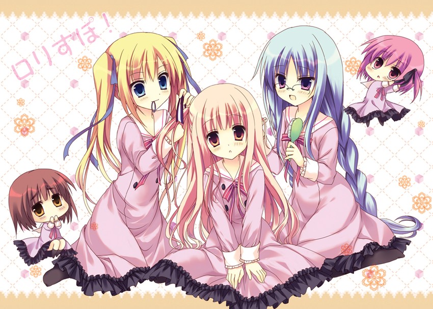 minato tomoka, hakamada hinata, misawa maho, nagatsuka saki, and kashii airi (rou-kyuu-bu!) drawn by asakura_hayate