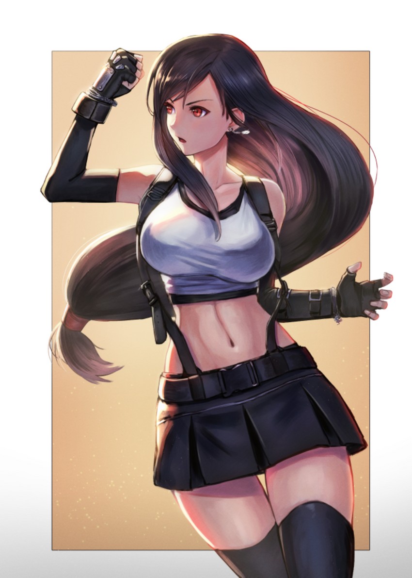 tifa lockhart (final fantasy and 2 more) drawn by kuroi_susumu