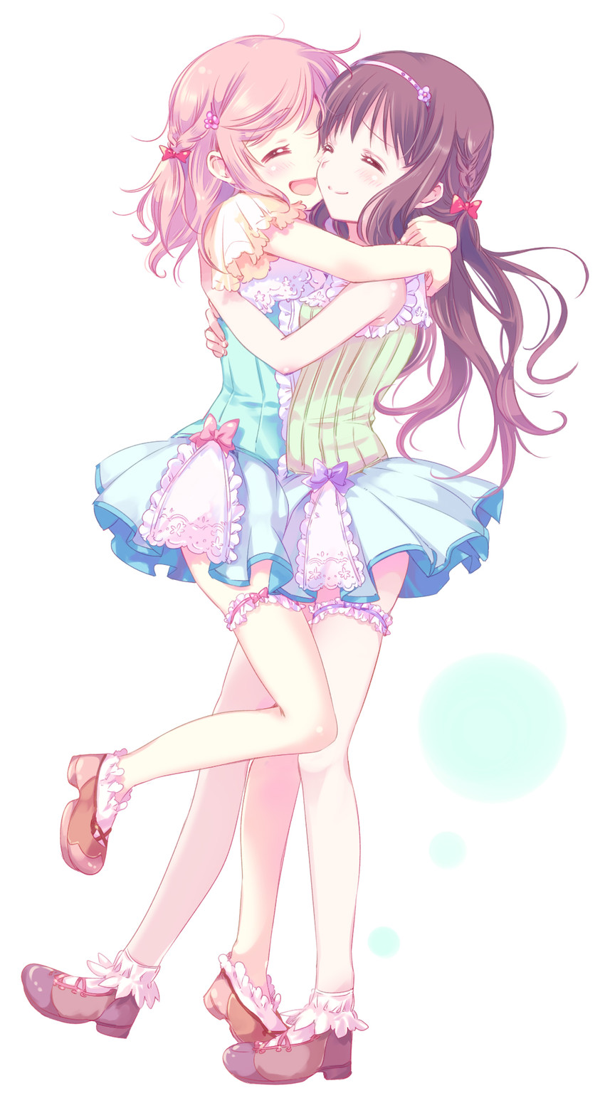akemi homura and kaname madoka (mahou shoujo madoka magica) drawn by yamada_ako
