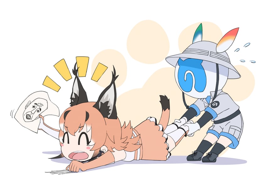 caracal and kotouge eiji (kemono friends and 1 more) drawn by yagurenraku