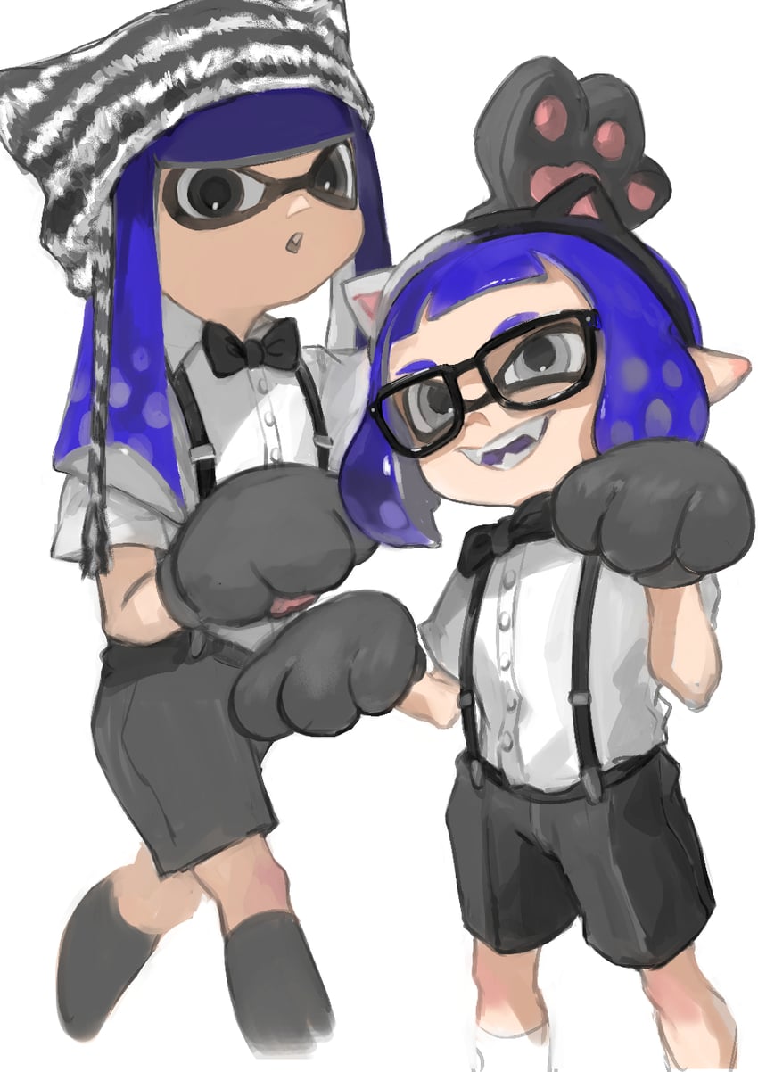 inkling player character and inkling girl (splatoon) drawn by ga4me4