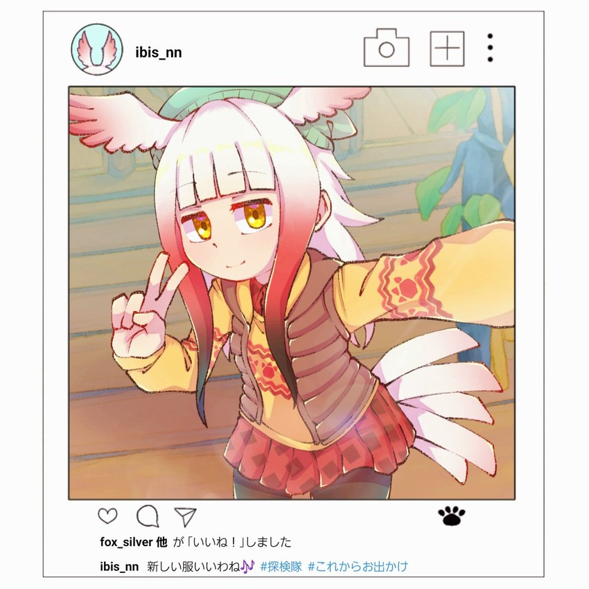 japanese crested ibis (kemono friends and 2 more) drawn by hauru_252