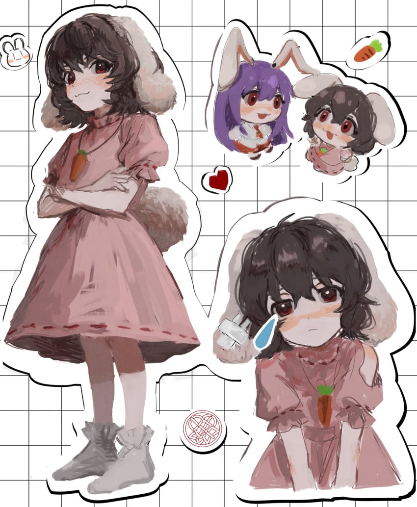reisen udongein inaba and inaba tewi (touhou) drawn by b_nosk101