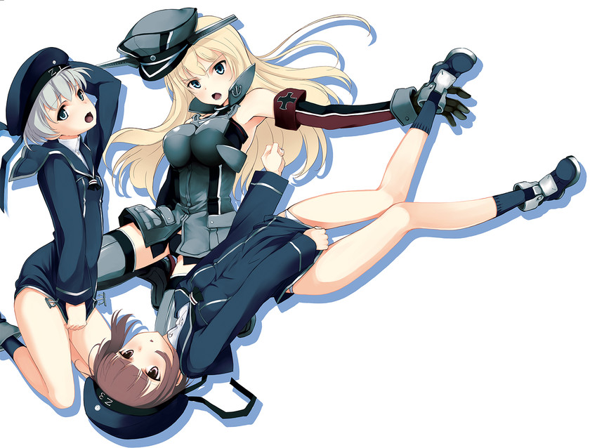 bismarck, z1 leberecht maass, and z3 max schultz (kantai collection) drawn by sasakawa_arumi