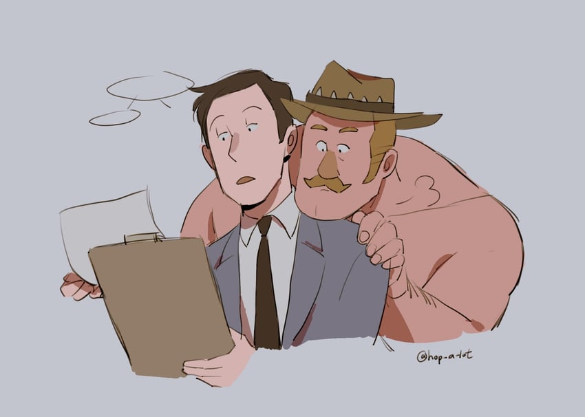 saxton hale and mr. bidwell (team fortress 2) drawn by citrus0lemon