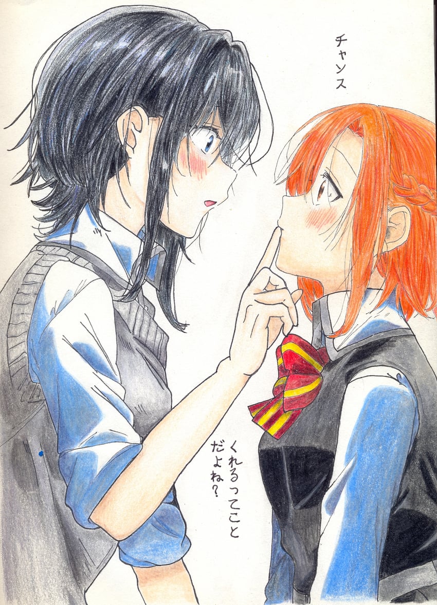 kino himari and asanagi yori (sasayaku you ni koi wo utau) drawn by ritsu_tainaka_(ricchan10)