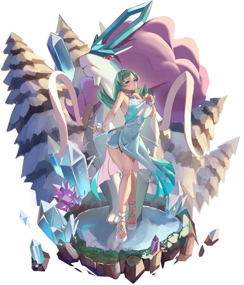 kris and suicune (pokemon and 1 more) drawn by momdy_(talesshinja)