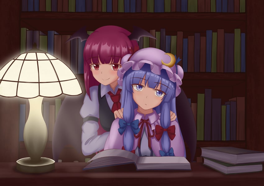 patchouli knowledge and koakuma (touhou) drawn by piaoluo_de_ying_huaban