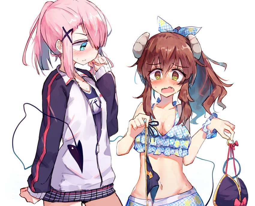 yoshida yuuko and chiyoda momo (machikado mazoku) drawn by beize_(garbage)