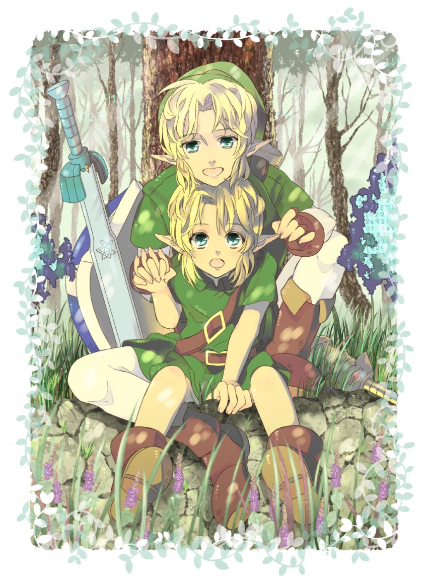 link and young link (the legend of zelda and 1 more) drawn by umegao7
