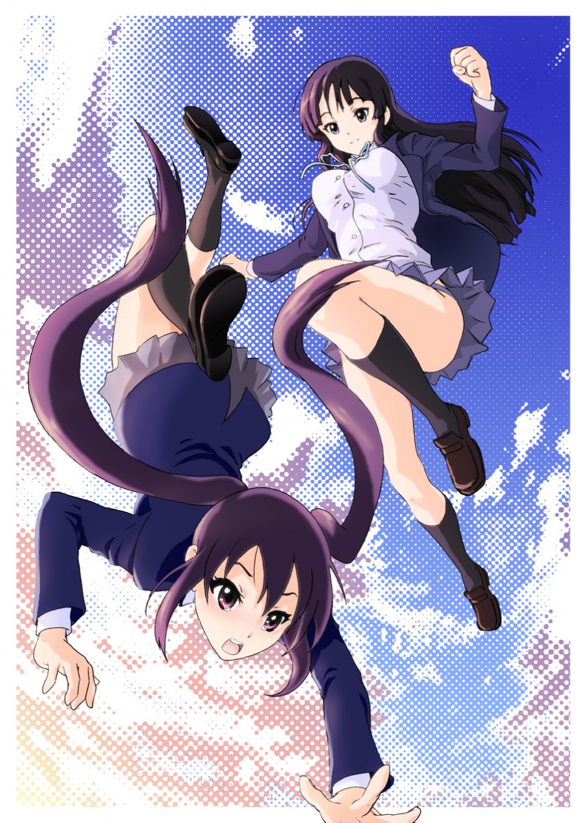 akiyama mio and nakano azusa (k-on!) drawn by kondou_ryunosuke