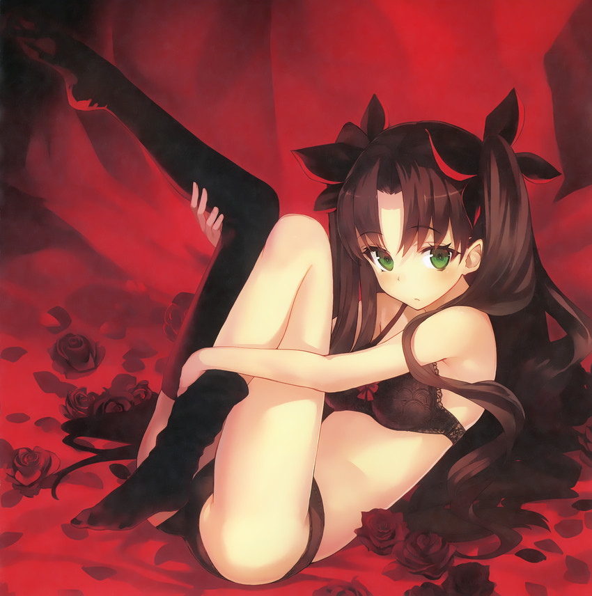 tohsaka rin (fate and 2 more) drawn by shirabi