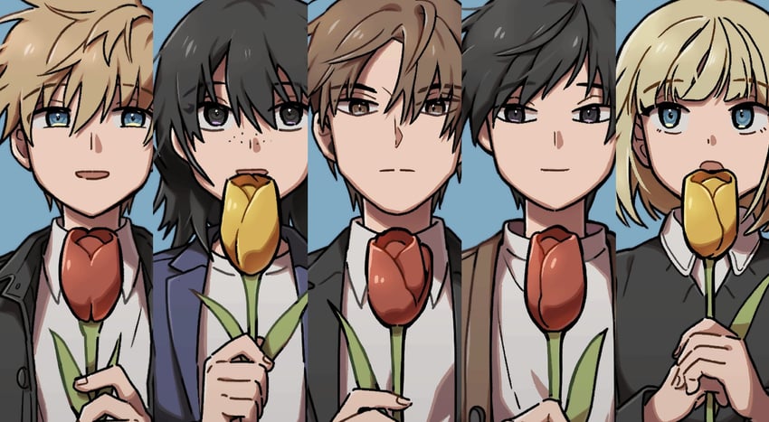inukai sumiharu, ninomiya masataka, tsuji shinnosuke, hatohara mirai, and hiyami aki (world trigger) drawn by nana_0253