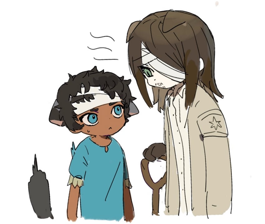 eren yeager and kabru (shingeki no kyojin and 1 more) drawn by long_zhi_feng_di_renxin_poce